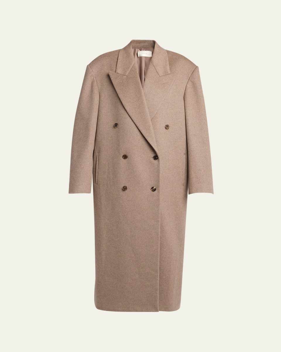 Harisi Long Double-Breasted Wool Coat